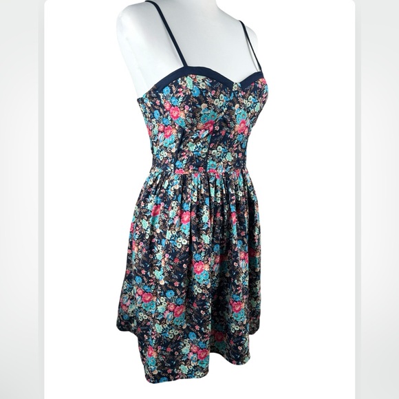 Band of Gypsies Navy Floral Sun Dress Small - Picture 7 of 9